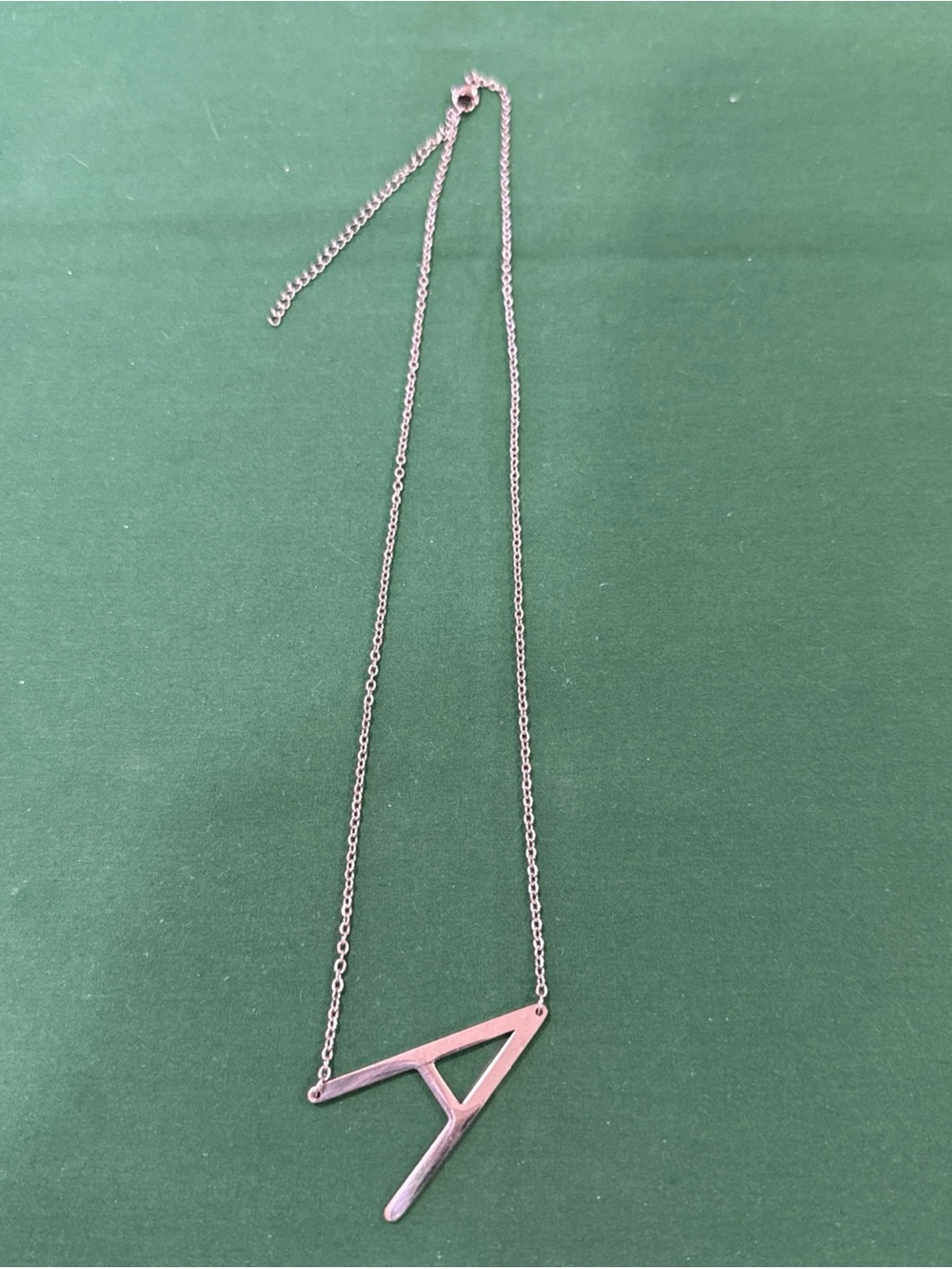 SilverTone Initial “A” Necklace 80F